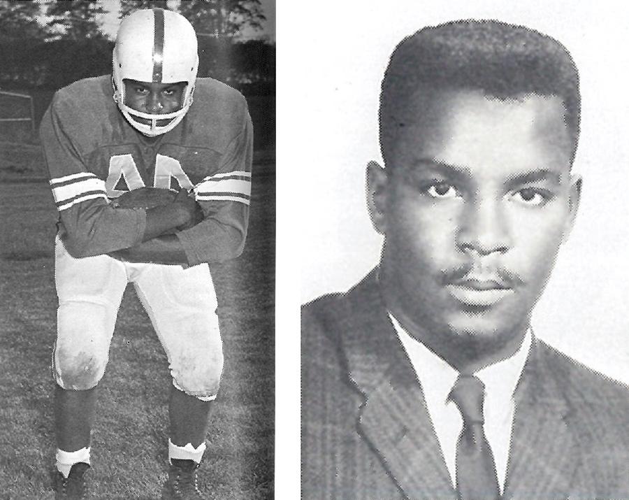 乔·贝尔从1959年到1962年是熊猫橄榄球队的一员，1963年成为<a href='http://www.wp101ways.com'>全国网赌正规平台</a>第一位非洲裔美国毕业生. (铁塔年鉴照片)