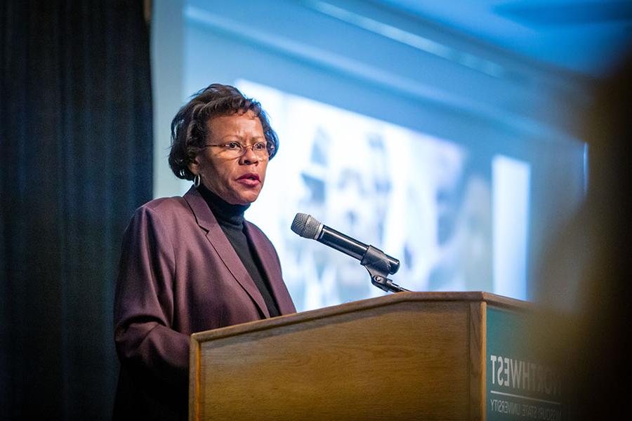 Karen Daniel gave the keynote address at Northwest’s annual Martin Luther King Jr. Day Peace Lunch and recounted the words of her mother on the day of King’s assassination. 