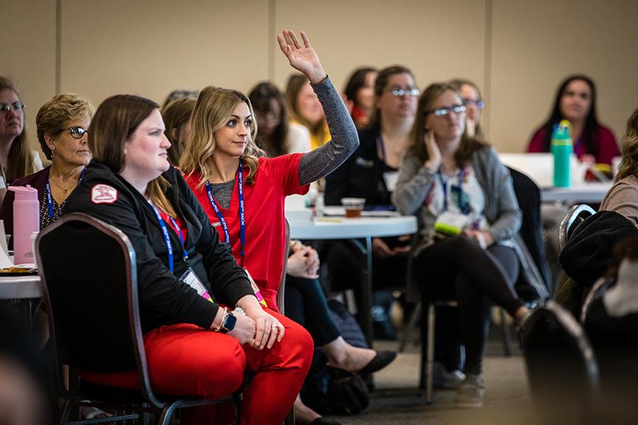 More than 200 nurses from throughout the region, including students in Northwest Missouri State University nursing programs, gathered April 7 for the inaugural Northwest Missouri Nursing Collaborative Conference. (Photos by Lauren Adams/Northwest Missouri State University)