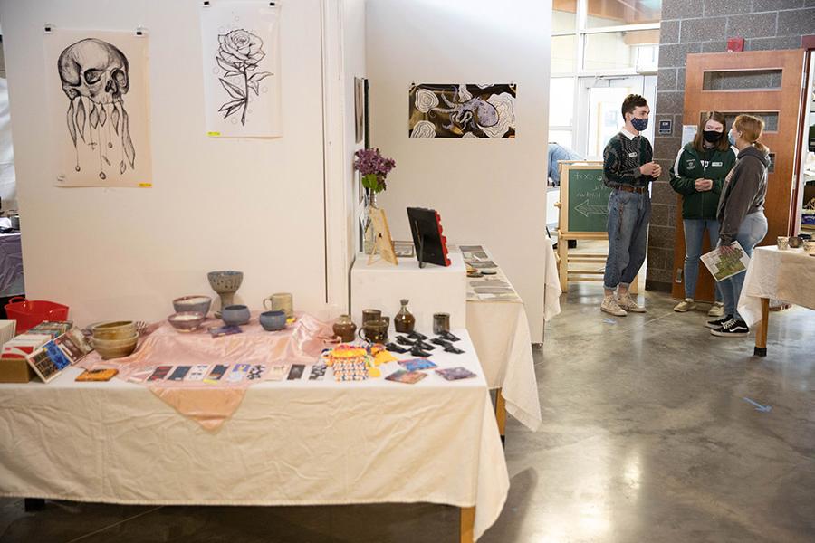 Northwest's annual art sale features a variety of art created by students in the Fire Arts Building. (Photo by Todd Weddle/Northwest Missouri State University)